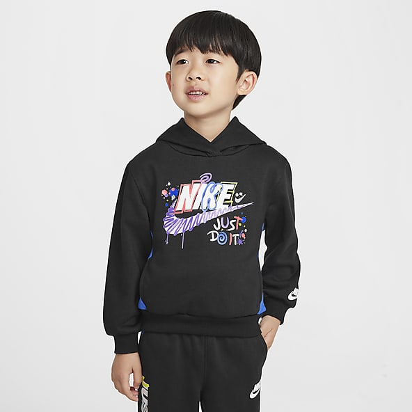 Boys Black Hoodies Pullovers. Nike